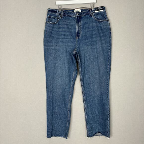 Abercrombie & Fitch Denim - Abercrombie & Fitch Jeans Womens 20 Blue 90s Straight Curve Love Ultra High Rise